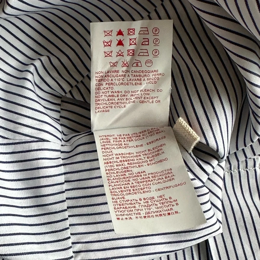 MARNI Striped Pleated Peplum Belted Cotton Top — IT 42 (US 6–8) - Picture 10 of 12